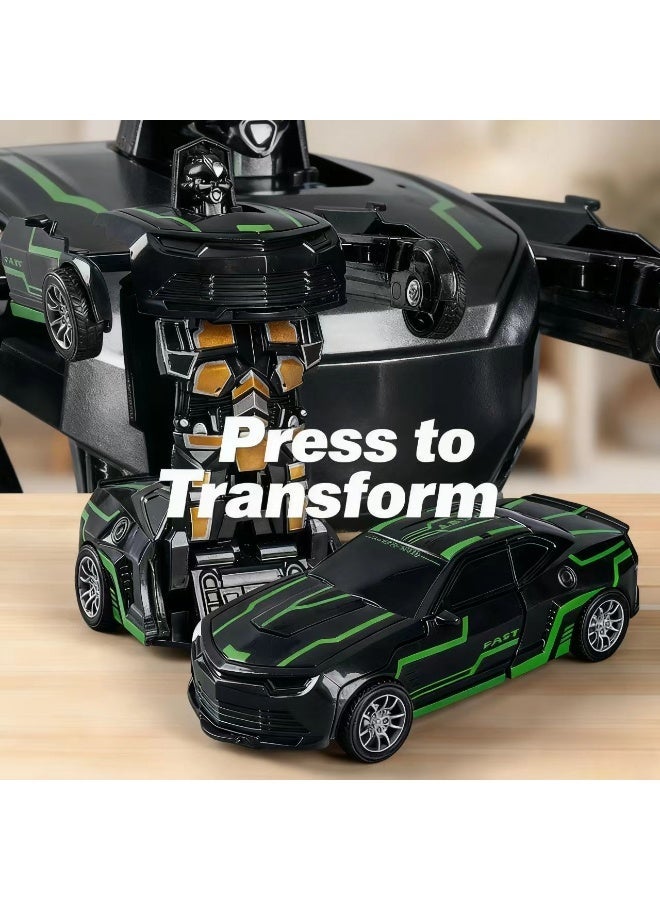 Chabeia Friction Powered Car Truck Toys, for 3-8 Year Old Boy, Transforming Toys Cars for Children, Most Popular Birthday Presents for boys. (Black & Green) - Image 4
